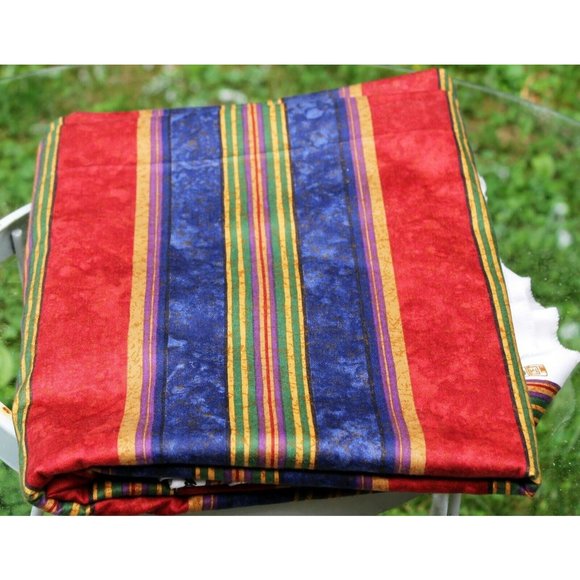 BTY Raymond Waites Designs Mill Creek Fabric Crockery Stripe Scotchgard Protect - Picture 1 of 10